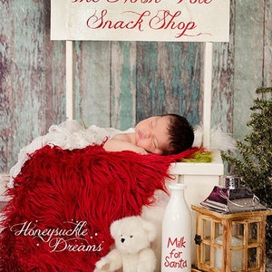 RED Mongolian Faux Fur 3" Long Pile 36”x30” Newborn Layering Blanket Photo Prop Soft Fur Basket Filler Gnomes DIY Crafts, Christmas Red