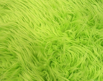 LIME GREEN Mongolian Faux Fur 3" Long Pile 18”x30” Newborn Layering Blanket Photo Prop Soft Fur Basket Filler Gnomes Craft Supplies Costumes