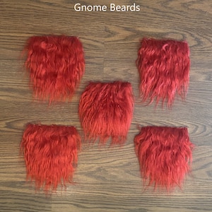 Gnome Beard RED Pre Cut Curly Long Pile 5 Pack - Craft Supplies,  Gnome Beards, Beard Fur, Gnome Crafting  Supplies - Furs Beards