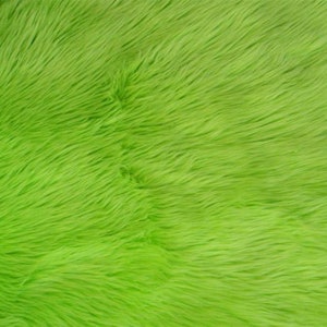 LIME GREEN Shaggy Faux Fur, Plush Pile, 36&quot;x30&quot; Photo Prop Basket Filler Costumes Fur Trim Fabric Pillow Backdrop Craft –NonnaMiaCC Furs