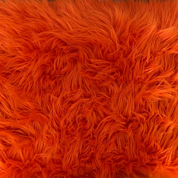 ORANGE Fausse fourrure de Mongolie 3 pouces de long, 18 pouces x 30 pouces Couverture à superposition pour nouveau-né, accessoire photo, Nains de remplissage pour panier en fourrure douce - Fourrure orange d'Halloween