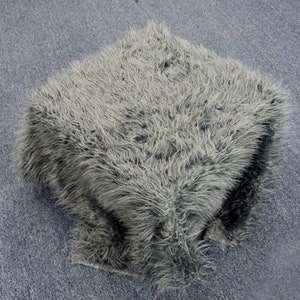 Mongolian GRAY Faux Fur - Gnome Beards, 5" x 1-1/2ft , 3" long pile - Craft Supplies Doll and Craft Fur  Gnome Fur - Faux Fur Precut