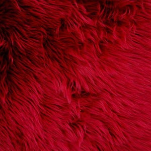 DARK RED Shaggy Faux Fur, Plush Pile, 36&quot;x30&quot; Photo Prop Basket Filler Costumes Fur Trim Fabric Pillow Backdrop Craft Supply–NonnaMiaCC Furs