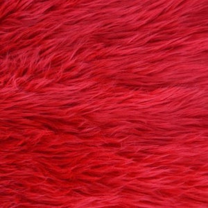 RED Shaggy Faux Fur, Plush Pile, 18&quot;x30&quot; Photo Prop Basket Filler Costumes Fur Trim Fabric Pillow Backdrop Craft Supplies   –NonnaMiaCC Furs