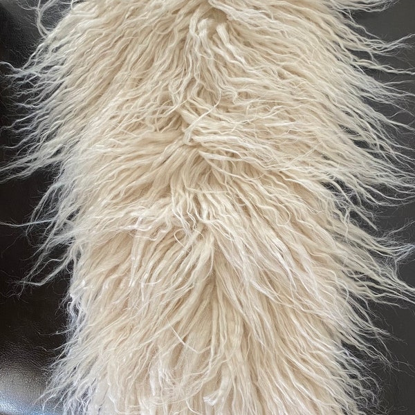 Curly Extra Long 3 1/2" to 4"  Pile Faux Fur Squares Gnome Beard Doll Hair Costume Trim Pillows Craft 4"x4", 6"x6", 10"x10" ,12"x12",18"x20"