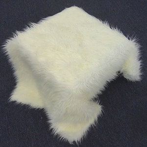 Mongolian IVORY Faux Fur - Craft Supplies Gnome Beards, 5" x 1-1/2 ft, 3" long pile - Doll and Craft Fur -   Gnome Fur - Faux Fur Precut -