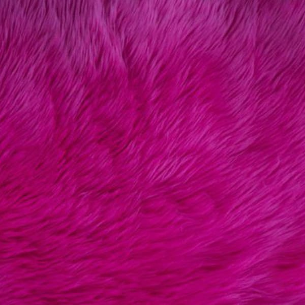 FUCHSIA Shaggy Faux Fur, Plush Pile, 18"x30" Photo Prop Basket Filler Costumes Fur Trim Fabric Pillow Backdrop Crafts   –NonnaMiaCC Furs