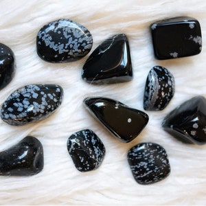 Snowflake Obsidian Tumbled Stone, Snowflake Obsidian Crystal, Tumble Stone for Mediation, Purity Stone, Mental Clearing, Grounding Crystal image 4