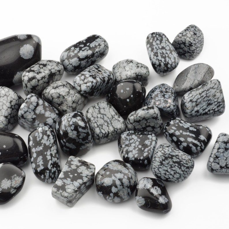 Snowflake Obsidian Tumbled Stone, Snowflake Obsidian Crystal, Tumble Stone for Mediation, Purity Stone, Mental Clearing, Grounding Crystal image 3