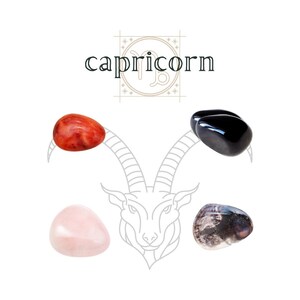Capricorn Crystal Kit, Horoscope Collection, Zodiac Kit, Healing Gemstones, Capricorn Stone Sets, Earth Sign, Zodiac Gift, Goat Symbol