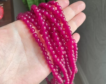 Jade Beads for Jewelry Supply, Natural Malaysia Pink Jade Bead Strands, 6mm, 8mm strands, smooth round bead for jewellery, Beading Supplies