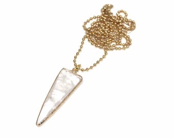 Quartz Necklace Crystal Quartz Point Necklace, Natural Crystal Pendant Gemstone Pendant Necklace, Healing Stone Necklace,  Quartz Stone