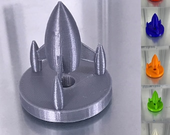 Rocket Vinyl Adapter, futuristic 45 adapter, 3D printed, perfect for you turntable, multiple colors available
