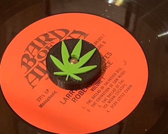 Cannabis leaf 45 record adapter, pot leaf dj accessory, marijuana, bud leaf 420 vinyl record spinner