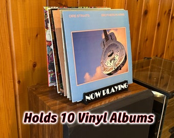 Now Playing Vinyl Album display, holds 10 albums, Now Spinning record display, perfect for the turntable enthusiast. 3D printed