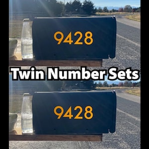 Ultra-reflective Mailbox Numbers (Double set of numbers), made of the brightest reflective vinyl available, Reflective Vinyl Pros