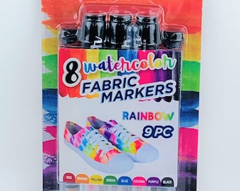 Tulip Watercolor Fabric Markers - 8 Rainbow Colors Includes 1 Dropper Brush Tip