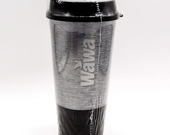 WAWA Official Travel Tumbler With Lid 20 oz Coffee Cup Gray Black Insulated Mug