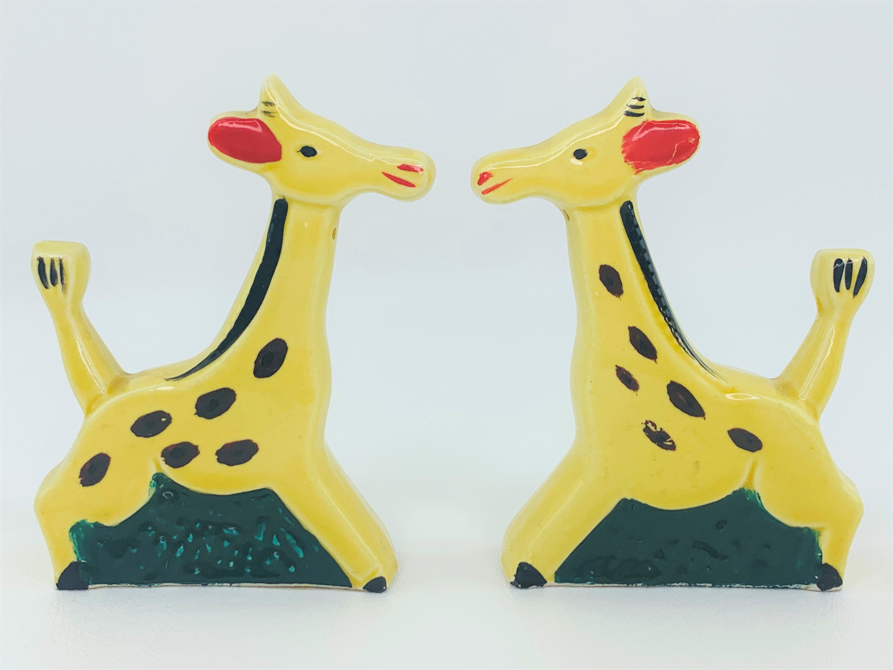 Vintage Giraffe Ceramic Salt Pepper Shakers Baby Animal Etsy