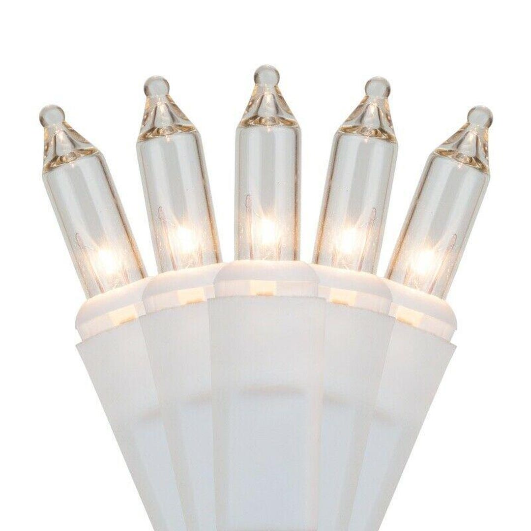 100 Clear Mini String Indoor Lights White Wire Decoration Holiday ...