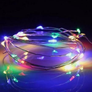 10-Light LED Mini String Fairy Lights - Battery Operated Indoor Multi Color, Party, Crafts Wedding Christmas Decorative Tabletop Tablescapes