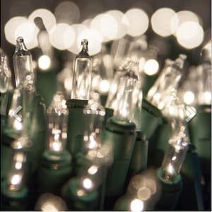 50 WHITE Mini String Indoor Lights Green Wire Decoration Holiday Steady Flashing Craft Party Wedding Christmas Decorative Fairy Cozy Festive