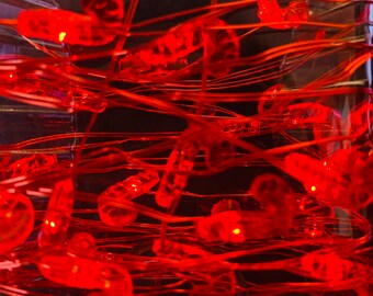 30 Red Micro LED Candy Cane String Indoor Lights Decoration Holiday Crafts DIY