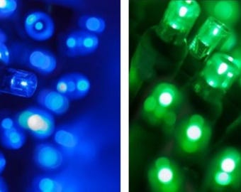 10-Light LED Mini String Fairy Lights - Battery Operated Indoor Blue, Green, Red, Party, Crafts, Wedding, Christmas, Decorative, Tabletop