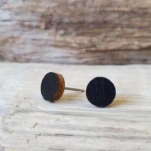 Hand Painted Wood Studs, Titanium Posts, Hypoallergenic Studs, Sensitive Ears, Choose Your Color