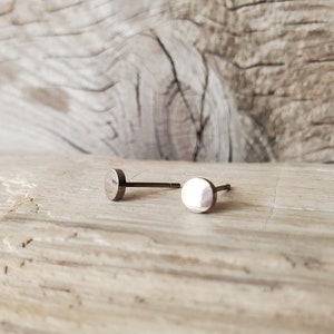 Titanium Circle Stud Earrings for Earlobe Piercing, Hypoallergenic, Simple Circle Studs, Minimalist Earrings