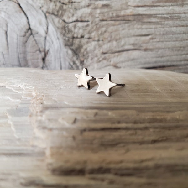 Titanium Star Stud Earrings for Earlobe Piercing, Hypoallergenic, Simple Star Studs, Minimalist Earrings