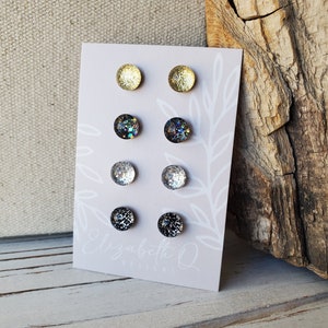 Glitter Glam Collection, Titanium Posts, Sensitive Ears, Hypoallergenic, Earrings Gift Set, Super Sparkly Glitter Studs