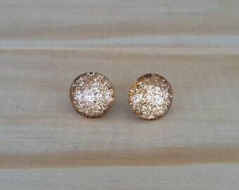 Smokie glass and brass earrings