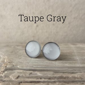 Taupe Gray Stud Earrings, Titanium Posts, Hypoallergenic Studs, Sensitive Ears, 3 Sizes Available