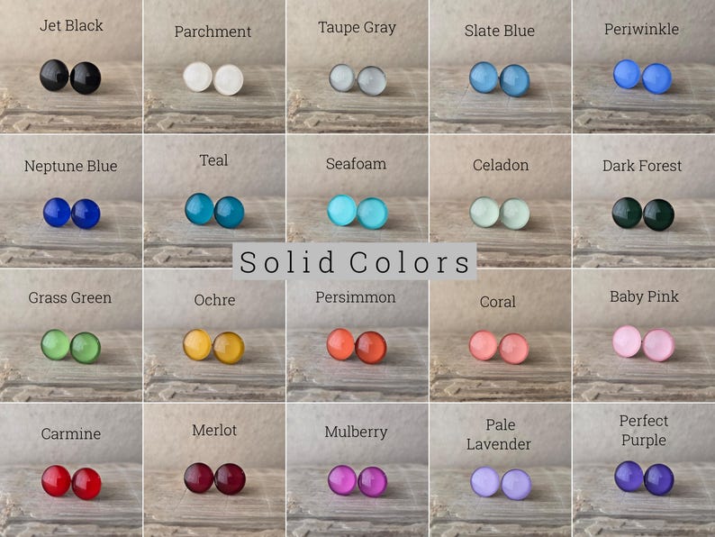 Build Your Own Custom Earring Set, Glitter Studs Gift Box 4 Pair Set, Titanium Posts, Hypollergenic, Sensitive Ears image 7