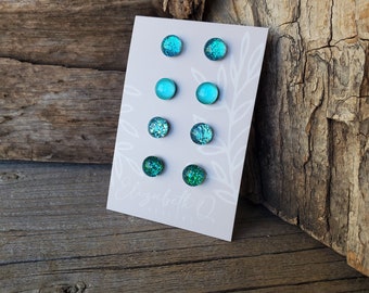 TEAL / Mermaid Collection, Titanium Posts, Sensitive Ears, Hypoallergenic, Custom Earring Gift Set