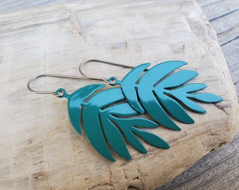 Cute Leaf Shape Earrings, Titanium Hooks, Sensitive Ears, Hypoallergenic, Fun Laser Cut Design, Three Color Choices