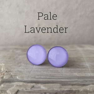 Pale Lavender Earrings, Titanium Posts, Hypoallergenic Studs, Sensitive Ears