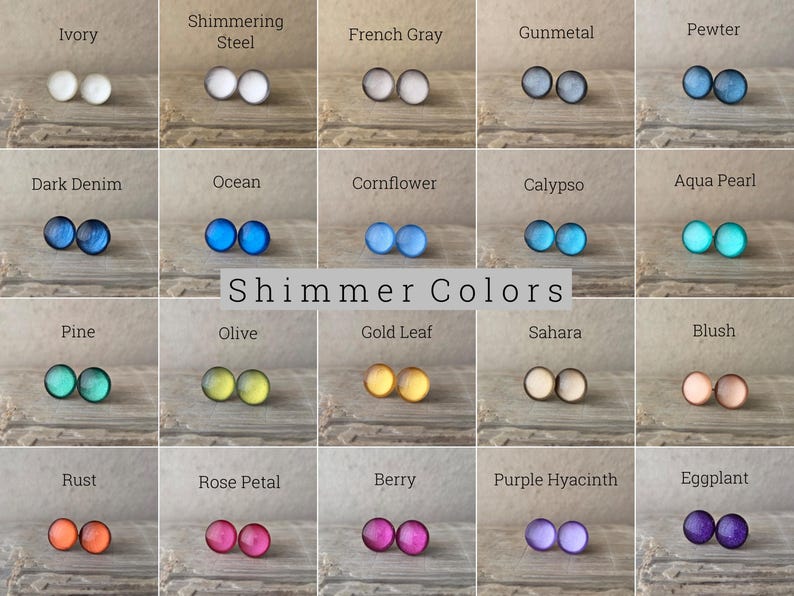 Build Your Own Custom Earring Set, Glitter Studs Gift Box 4 Pair Set, Titanium Posts, Hypollergenic, Sensitive Ears image 6
