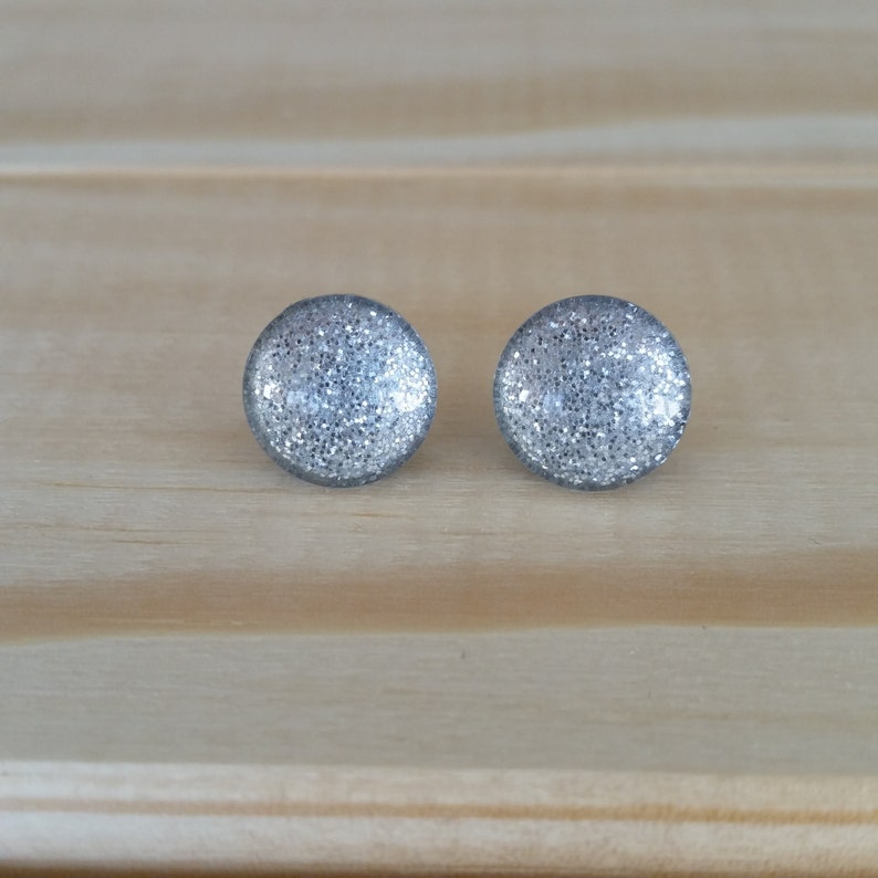 Sterling Glitter Titanium Posts Sensitive Ears Silver Etsy