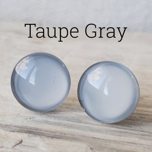 Taupe Gray Stud Earrings, Titanium Posts, Hypoallergenic Studs, Sensitive Ears, 3 Sizes Available