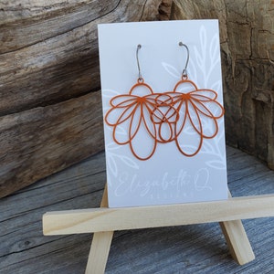 Lovely Loops Earrings, Titanium Hooks, Sensitive Ears, Hypoallergenic, Delicate Laser Cut Design, Three Color Choices