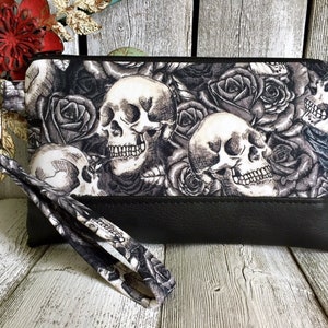 Cartera de pulsera, bolso de pulsera de iPhone, pulsera de cuero vegano, embrague de pulsera, pulsera de Otterbox, pulsera de Android, pulsera de Samsung