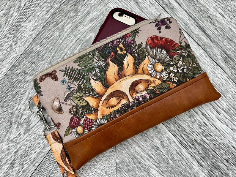 Wristlet Wallet, iPhone Wristlet Purse, Vegan Leather Wristlet, Wristlet Clutch, Stadium Wristlet, Sun Wristlet, Evening Bag image 6