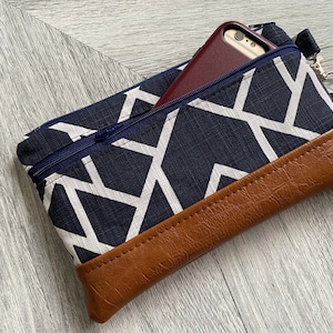 Cartera de pulsera, bolso de pulsera para iPhone, pulsera de cuero vegano, embrague de pulsera, pulsera grande, pulsera de teléfono inteligente, pulsera de Android