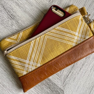 Cartera de pulsera, bolso de pulsera para iPhone, pulsera de cuero vegano, embrague de pulsera, pulsera Otterbox, pulsera de teléfono inteligente, pulsera Samsung