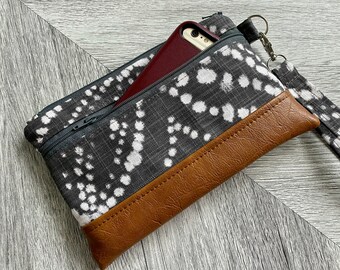 Wristlet Wallet, IPhone Wristlet Purse, Vegan Leather Wristlet, Wristlet Clutch, Large Wristlet, Smartphone Wristlet, Android Wristlet