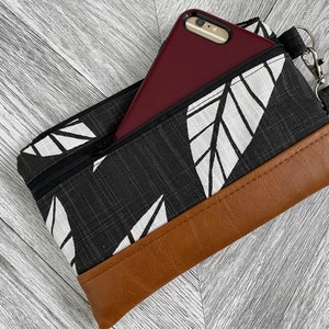 Cartera de pulsera, bolso de pulsera para iPhone, pulsera de cuero vegano, embrague de pulsera, pulsera Otterbox, pulsera de teléfono inteligente, bolso de noche