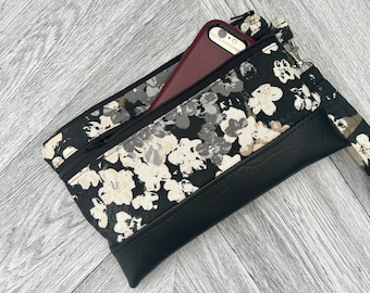 Wristlet Wallet, Iphone Wristlet Purse, Vegan Leather Wristlet, Wristlet Clutch, Otterbox Wristlet, Smartphone Wristlet, Evening Bag