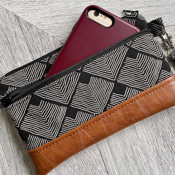 Wristlet Wallet, IPhone Wristlet Purse, Vegan Leather Wristlet, Wristlet Clutch, Large Wristlet, Cellphone Wristlet, Samsung Wristlet